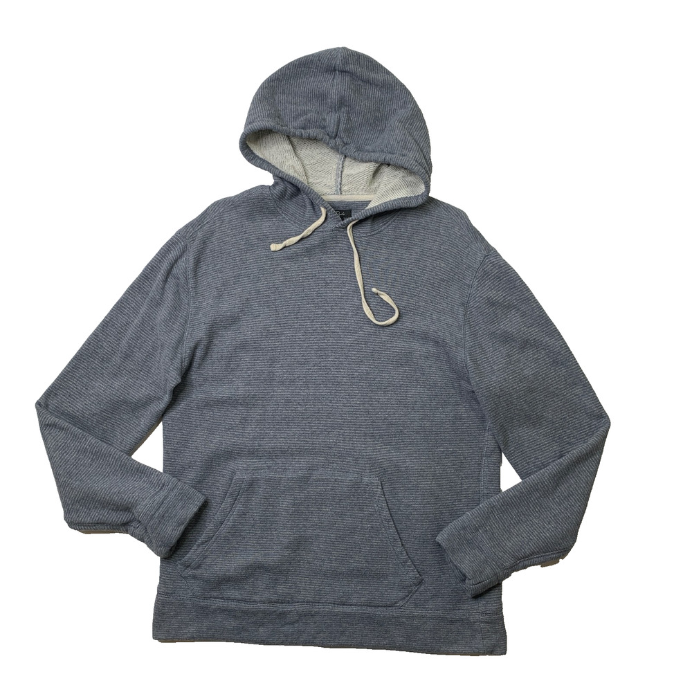 Rails Hoodie Mens M Medium Blue Barley Smith Striped Kangaroo Pockets Sweatshirt